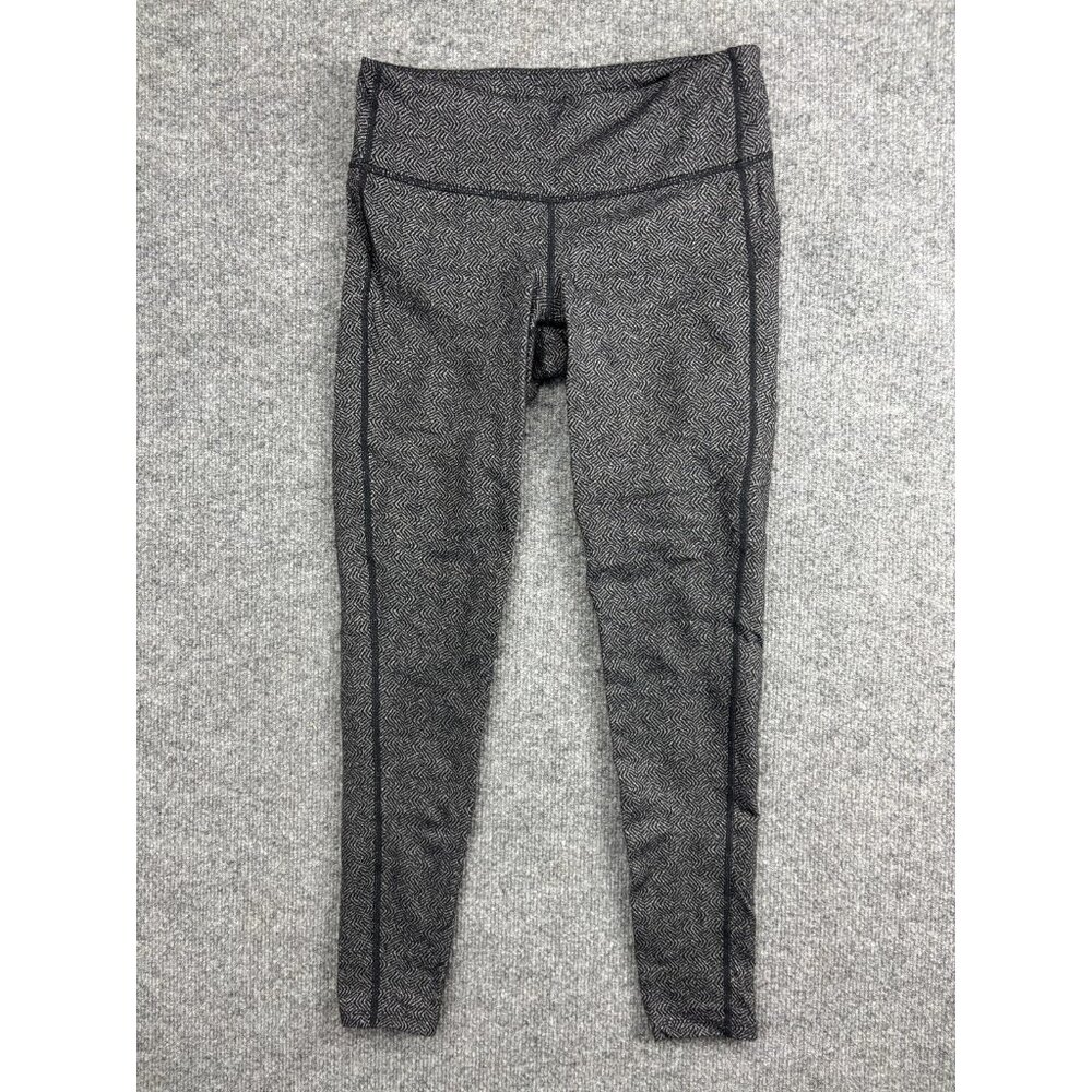 Athleta‎ Leggings Womens Small Black Gray Herringbone Yoga Pants Full Length